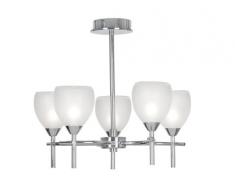 Etta Oaks Lighting Plafonnier avec abat-jours en verre Blanc