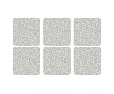 Portmeirion Home & Gifts The Original Morris & Co-Pure Lot de 6 Dessous de Verre avec Dos en liÃ¨ge Multicolore 10,5 x 10,5 cm