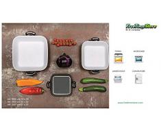 Evviva Vive cuciniamo Plat Ã Four, Porcelaine, Blanc