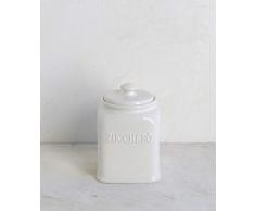 LUXE LODGE Bocal en céramique Blanche avec Bouchon hermétique Sucre, Unique