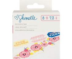 American Crafts shimelle Starshine Washi Ruban adhÃ©sif Autocollants 4YD Rouleaux 2/pkg-Ticket et Fleur Formes, dautres, Multicolore