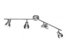 Trio Leuchten Plafonnier LED, Réflecteur en plastique, nickel mat 828310407