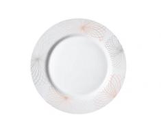 Dajar divari Assiettes Plates 26,5Â cm, Verre, Blanc Gris, Orange, 26,5Â cm cm