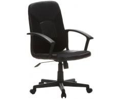 hjh OFFICE 644105Â Chaise de Bureau Buffalo Noir/Cuir/Maille