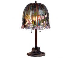 Lumilamp 5LL-9935 Lampe de table Tiffany Style à 35 x 68 cm E27 max. 2 x 60 W Verre décoratif coloré fait main