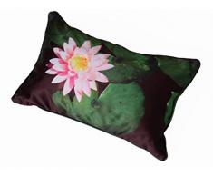 Coussin 30 x 50 cm dÃ©houssable - ThÃ¨me fleur de lotus - couleurs: Vert - Photo dart by Isabelle Delbecque