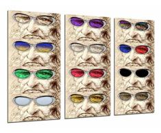 Tableau Moderne Photographique, Impression sur bois, Collage des verres de couleurs, 97 x 62 cm, ref. 26655