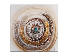 Arte Dal Mondo AS402X1 Abstrait Tableau Modern Peint à la Main sur Toile avec Chassis, Bois, Multicolore, 100 x 3,5 x 100 cm