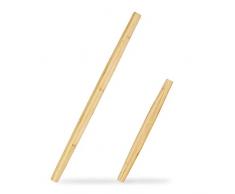 Relaxdays 10028813 Lot de 2 Rouleaux Ã pÃ¢te, Bambou, Accessoire de Cuisine, en 2 Tailles, en Forme de cÃ´ne, 65 & 40 cm, Naturel