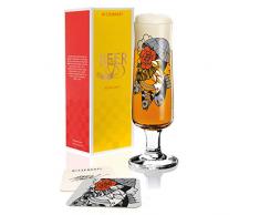 Tobias Tietchen Verre à bière en cristal 390 ml avec cinq couvercles à bière