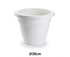 PLASTICFORTE Pot de Fleurs en Plastique Solide. Mediano Blanc
