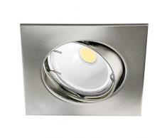 Wonderlamp Basic W-E000011 - Spot encastrable carré, nickel, il inclut douille GU10, aluminium, 8 x 8 x 2 cm