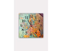 Bonamaison Horloge Murale en MDF, Multicolore, 30 x 30 cm
