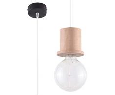 Sollux Lighting Milo Suspension en bois naturel