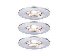 Paulmann 94303 LED Nova Mini Coin Rond Fixe INCL. 3x4 Watts Spot Plafond Chrome Lampe encastrée Aluminium Blanc Chaud 2700 K, 12 W