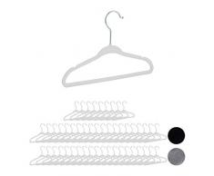 relaxdays 10026485_1007 enfants, set 50 velours, Cintres bÃ©bÃ© dÃ©coratif chemises antidÃ©rapant crochet rotatif, blanc, mÃ©tal, 18 x 28 x,5 cm