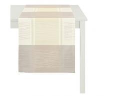Apelt Chemin de Table, Polyester, Marron Clair/Beige, 44Â x 140Â x 0,5Â cm