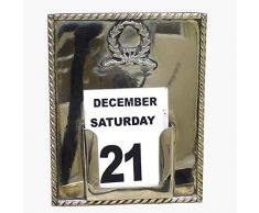 Better & Best Calendrier avec dÃ©tails de Cordon Corona Laurel ArgentÃ© Dimensions 11 x 3 x 14 cm MatÃ©riau : mÃ©tal Taille Unique