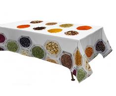 DATEX Table Nappe Blanc/Multicolore 150Â x 240Â cm