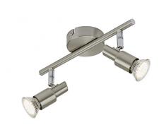Briloner Leuchten 2907â022Â a +, Spot de plafond, LED Lampe, Spot, Plafonnier, mÃ©tal, 3Â W, nickel mat, 27,5Â x 8Â x 12Â cm