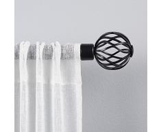 Exclusive Home Rideaux Ogee Tringle à Rideau et Finial, Fer, Noir Mat, 66 to 120
