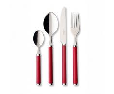 Villeroy & Boch Play! Red Roses Couverts de table pour 6 personnes, 30 piÃ¨ces, Inox, Manche en plastique rouge
