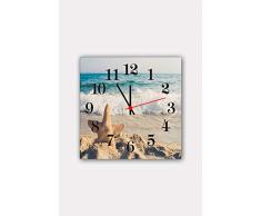 Bonamaison Horloge Murale en MDF, Multicolore, 30 x 30 cm