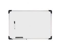 Relaxdays 10025643_931 Tableau blanc, avec Ã©ponge et marqueur, magnÃ©tique, meetings, workshops, bureau, 40 x 60 cm, carton, aluminium, plastique, 40 x 60 x 1,5 cm