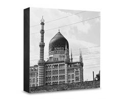 COGNOSCO HG-DD106 Tableau Mural en Bois avec Photo darchitecture Motif Yenidze Noir/Blanc 15 x 15 cm