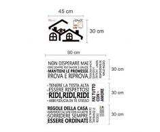 Wallflexi Stickers muraux Règles de la Maison â Italienne Autocollant Amovible Autocollant Art Salon Cuisine Mobilier Bureau Décoration Restaurant Bar Café Hôtel Maison Décoration Multicolore