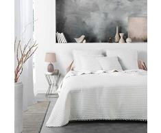 douceur dintÃ©rieur DORINETTE COUVRE LIT 1 PERSONNE MATELASSE, Blanc, 180 x 220 CM
