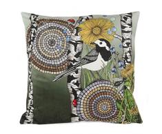 Nadja Wedin design wagtails Moody Vert â Housse de Coussin en Velours 48 x 48 cm