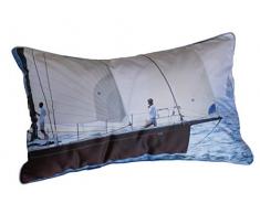 Coussin 30 x 50 cm dÃ©houssable - couleurs: Gris Bleu - Photo dart by Isabelle Delbecque