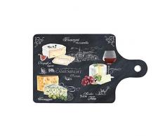 Easy Life 910WOCH Plateau Fromage, Porcelaine, Noir, 27,5 x 18 x 1 cm