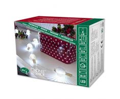 Konstsmide 3169-803 Guirlande dEclairage de DÃ©co Boule MÃ©tallique sur Pile 20 DorÃ©/Blanc CÃ¢ble Transparent