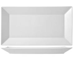 H&H 33Â âÂ 2560Â H & H Plat rectangulaire Classic, Porcelaine, Blanc