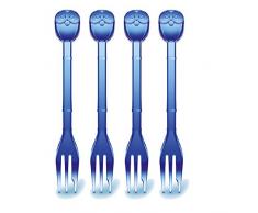 Koziol Ensemble de fourchettes Ã Dessert Elli, Plastique, Bleu Clair Transparent, 1.2 x 2.3 x 15.2 cm