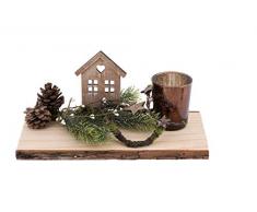 Comarco Sa 13526 Bougeoir en Bois, Verre, Plastique, Multicolore, 25 x 12 x 12 cm