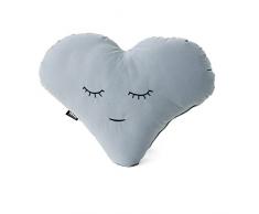 Paparajote Factory 181002 Coussin Motif Coeur Paloma Coton/Polyester Gris 50 x 37 x 14 cm
