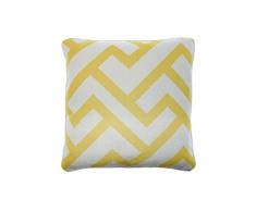 ZONS Coussins 45 * 45cm avec Bordure du Même Tissu 4 Couleurs (Jaune)