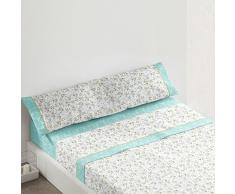 Burrito Blanco Jeu de draps 438Â Turquoise, mÃ©lange de Coton, Bleu, 105Â x 190/200Â cm