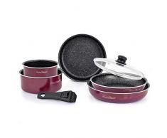 DURAND DUPONT Batterie de Cuisine 7pcs Avec Poignée Amovible Modele Prunelle