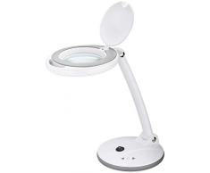 Goobay UK-LED Lampadaire 5 W avec lentille en verre Blanc 100 mm Grossissement 75 x 3 dioptries 83 lm 417 lm