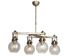 Homemania 1396-52-14 Suspension Pont, Lustre, Pendant, Lumière, Cuivre Métal Verre 60 x 60 x 75 cm