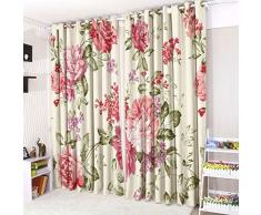 CUSHIONMANIA Oeillets Åillets 3D Rideaux 16Â Populaire Designs. (132,1Â cm de Large x 228,6Â cm de Hauteur, Vintage Floral)