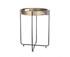 EUROCINSA Réf. 16194 Table dappoint Ronde Edmond, Fer, doré, 45 à x 66 cm