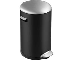 EKO Belle Deluxe Poubelle à Pédale Métal Noir 36,4 x 33 x 48,4 cm 20 litres