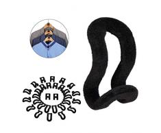 Relaxdays 10024786 Organiseur set de 30 Crochet Organisateur armoire en velours Mini-cintres flocage, plastique, noir, 4,5 x 2,5 x 4 cm