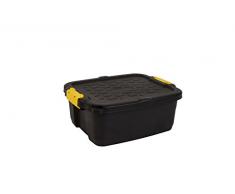 Cep 2004440130 Boite de Rangement, Plastique, Noir et Jaune, 50 x 40 x 20 cm