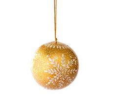 Bollywood Boule de NoÃ«l Motif Flocon de Neige, dorÃ©, 7,6Â cm